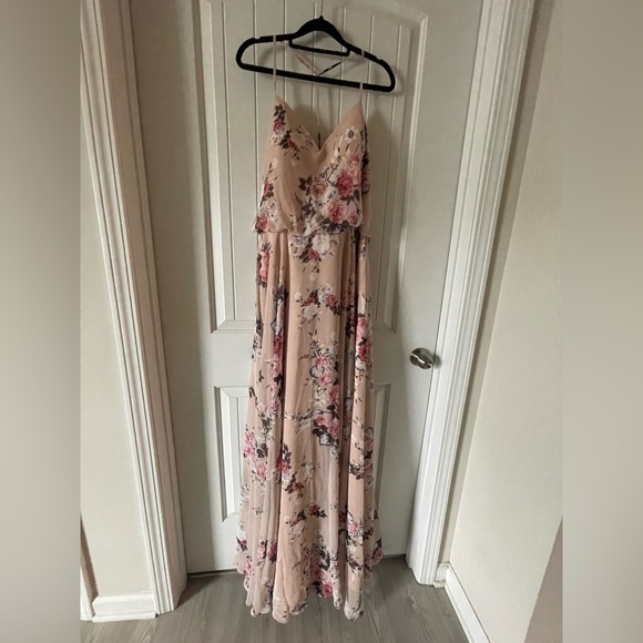 Kleinfeld Mauve Floral Formal Dress - Picture 4 of 12
